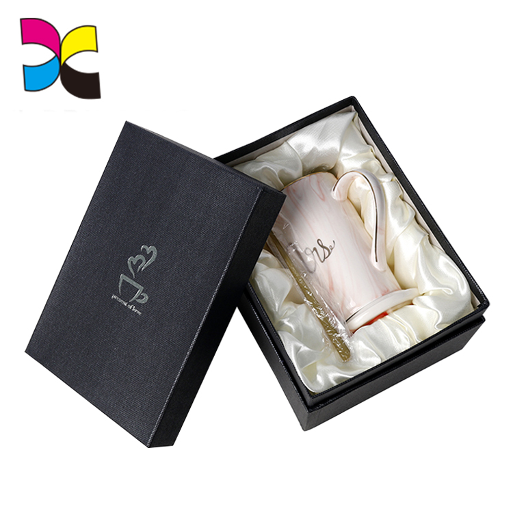 Custom Jewelry Box Mug Packaging Luxury Black Box With Lid